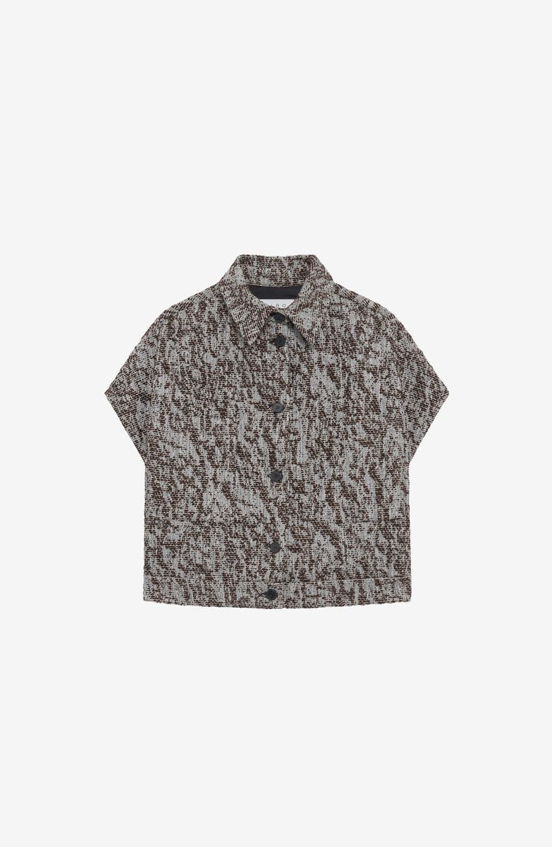 IRO Estel Cap Sleeve Tweed Vest, Alternate, color, Mixed Brown