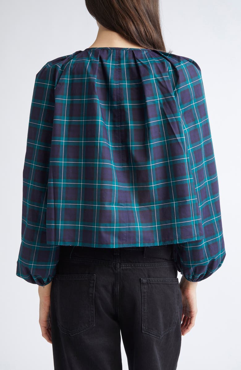 NACKIYÈ Grand Bazaar Plaid Cotton Top, Alternate, color, Navy Tartan