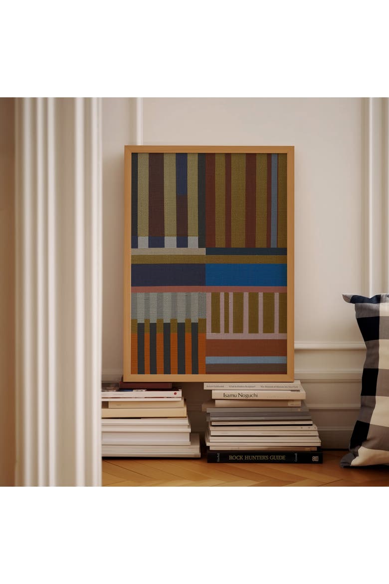 Woven Perspectives No. 03 Geometric Abstract Art Print, Alternate, color, Natural Oak Frame - 30x40