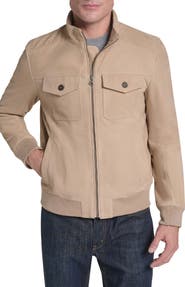 Cole Haan Suede Bomber Leather Jacket