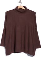Joseph A Easy Solid Turtleneck Poncho Sweater