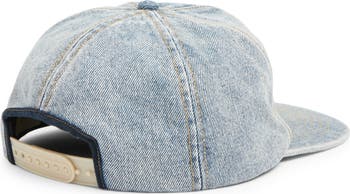Embossed Logo Denim Snapback Baseball Cap