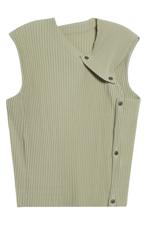 Issey Miyake Homme Plissé Stone Cloud Pleated Top In Green