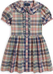 Polo Ralph Lauren Plaid Button-Up Cotton Shirtdress