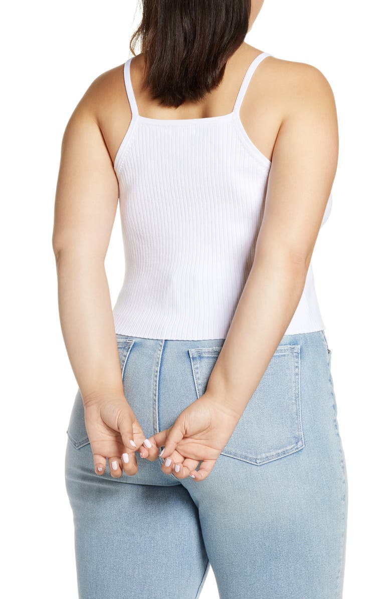 BP. Square Neck Ribbed Tank Top, Alternate, color, 