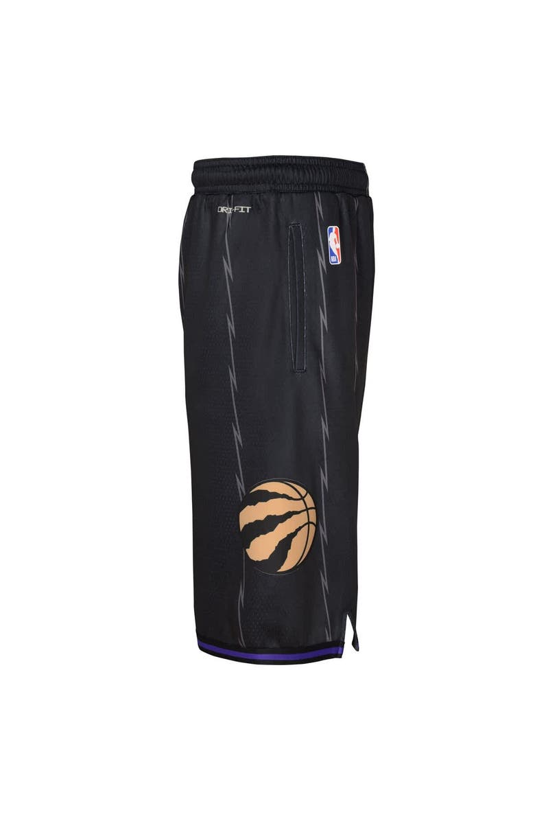 Nike Youth Nike  Black Toronto Raptors 2024/25 City Edition Swingman Performance Shorts, Alternate, color, Black