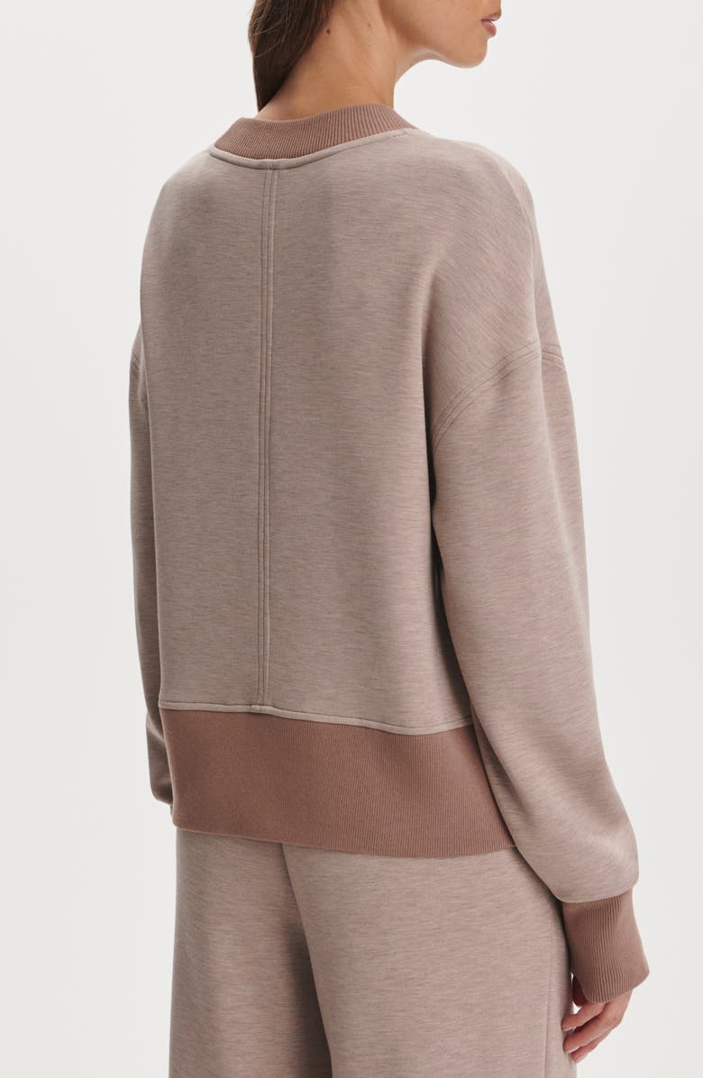 Varley Philippe Crop Sweatshirt, Alternate, color, Taupe Marl / Ginger Snap
