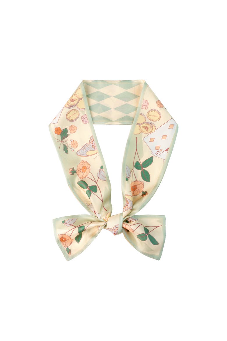 "Wonderland" Silk Twill Neck Bow, Main, color, Pastel Green