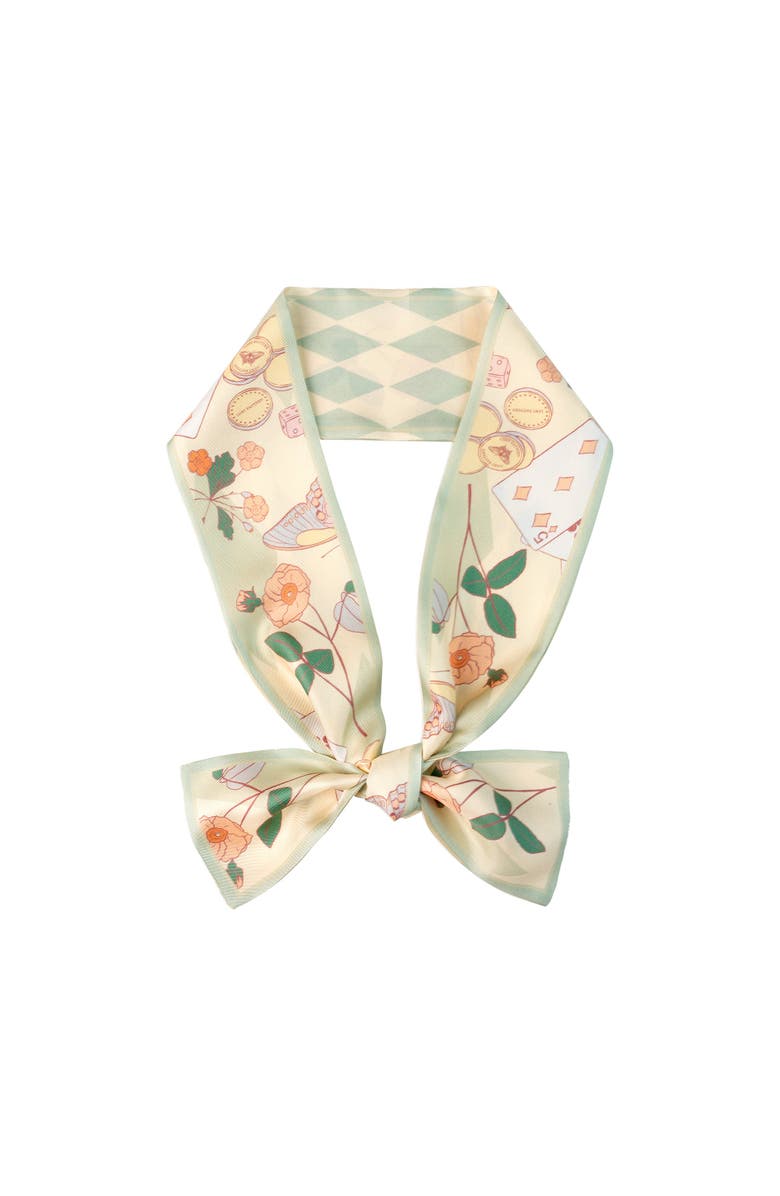 Lost Pattern NYC "Wonderland" Silk Twill Neck Bow, Main, color, Pastel Green