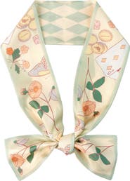 Lost Pattern "Wonderland" Silk Twill Neck Bow
