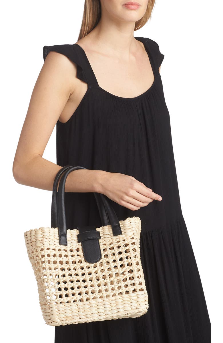 BTB Los Angeles Mini Jules Rattan Tote, Alternate, color,