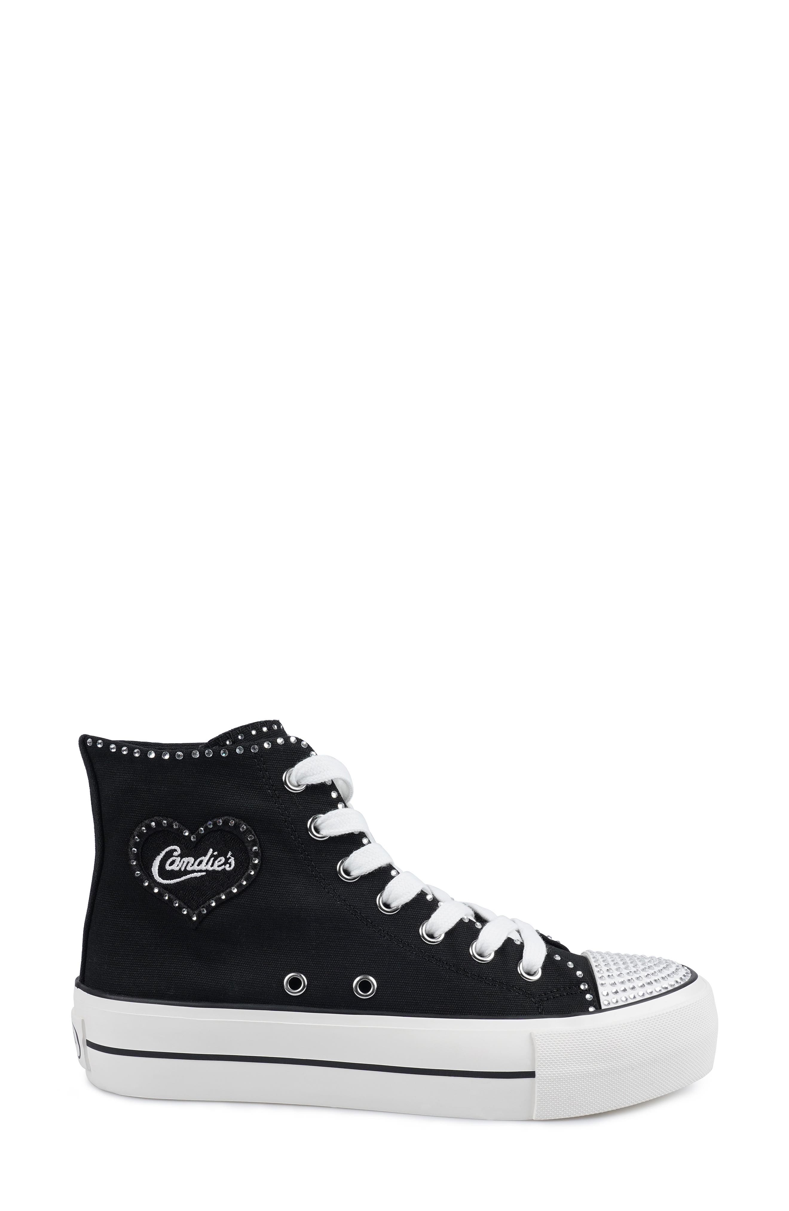 Candie's Lizzy High Top Sneaker, Alternate, color, Black