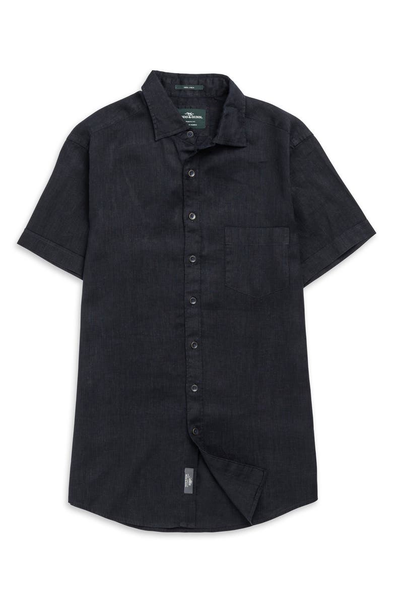 Rodd & Gunn Palm Beach Sports Fit Short Sleeve Linen Button-Up Shirt, Alternate, color, Midnight
