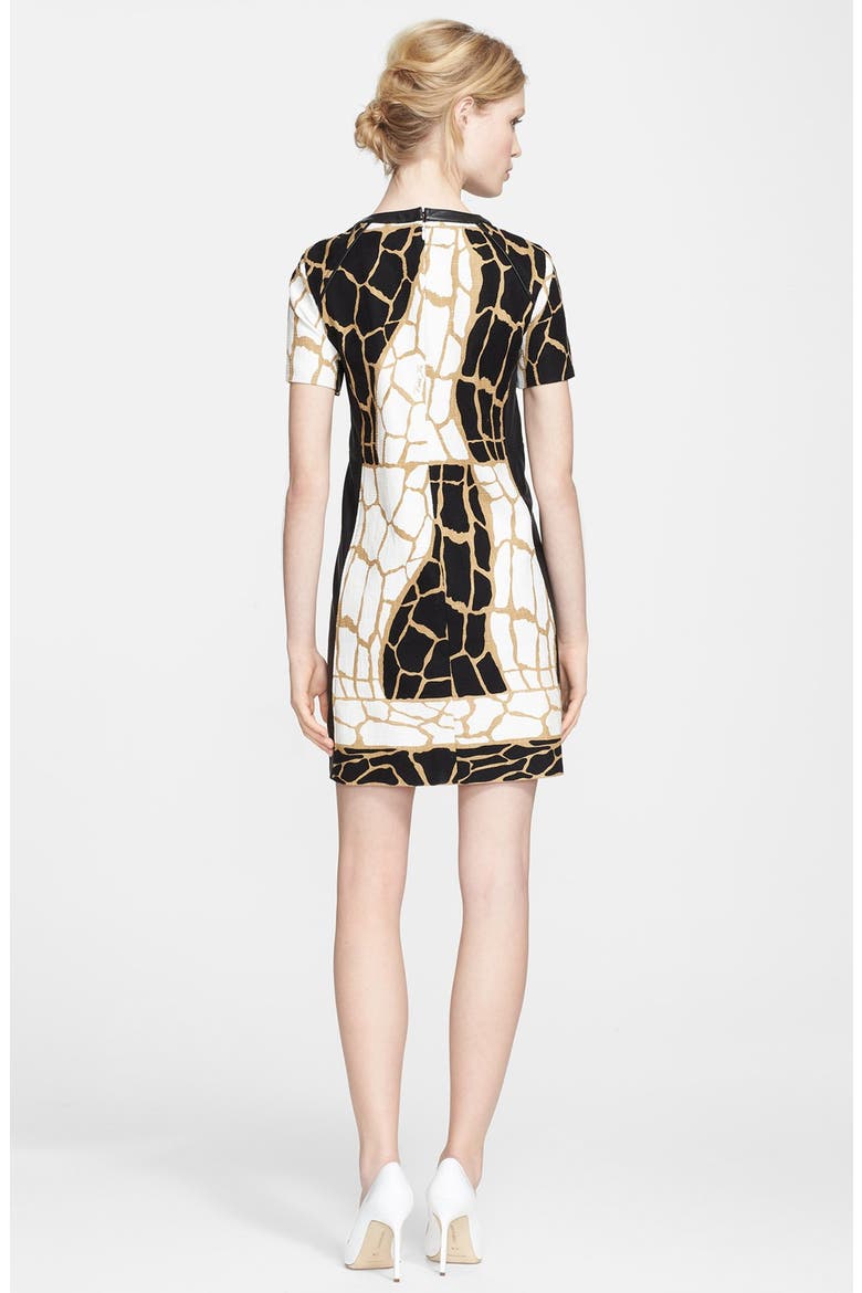 'Landon' Giraffe Print Dress, Alternate, color, BLACK/ WHITE/ KHAKI