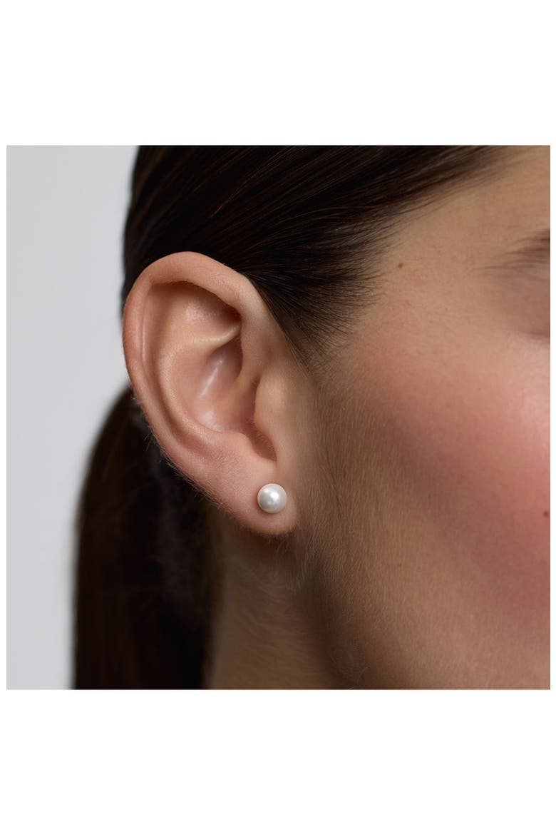 Freshwater Pearl Stud Earrings, Alternate, color, GOLD
