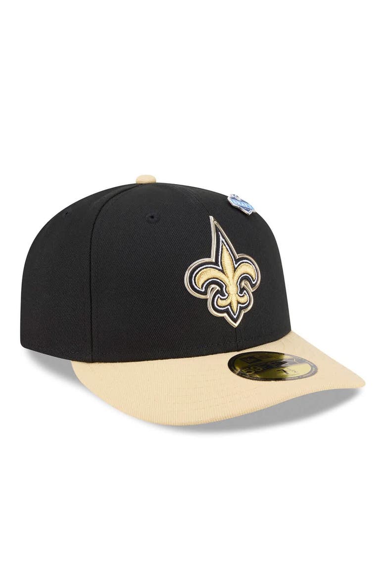 Men's New Era  Black/Gold New Orleans Saints 2026 NFL Draft Pre-Curved 59FIFTY Fitted Hat, Alternate, color, Black