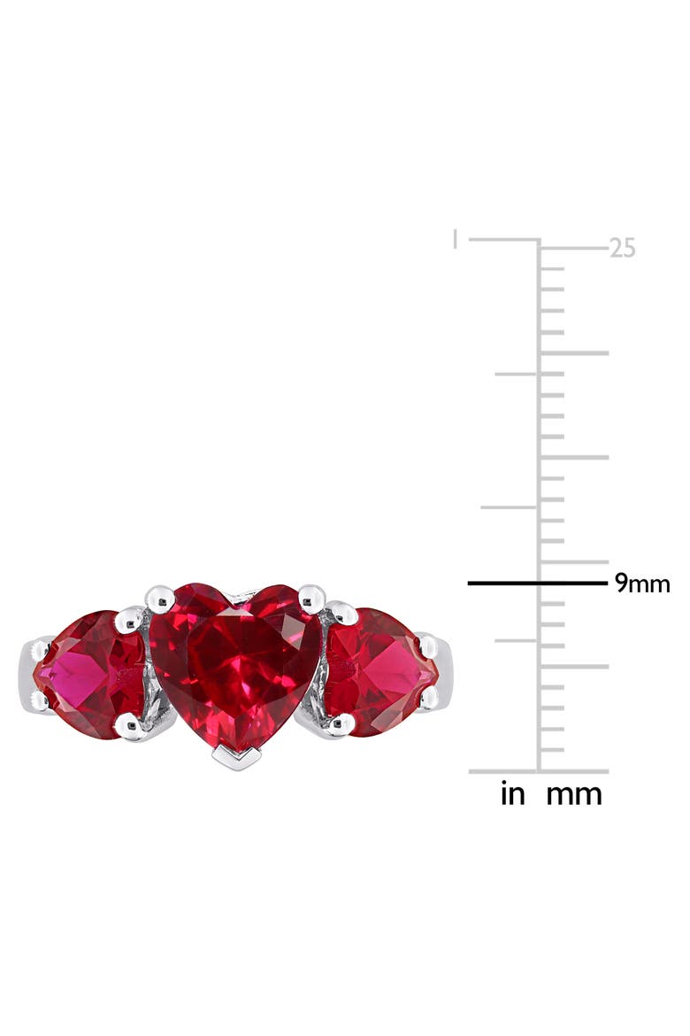 Heart Cut Created Ruby Ring, Alternate, color, RED