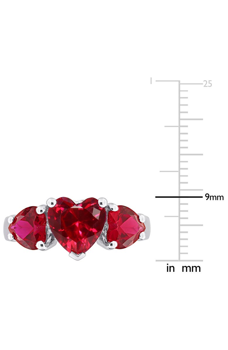 DELMAR Heart Cut Created Ruby Ring, Alternate, color, Red