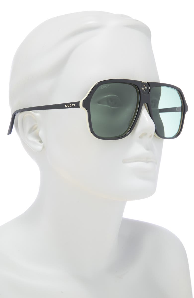 Gucci 62mm Aviator Sunglasses, Alternate, color,