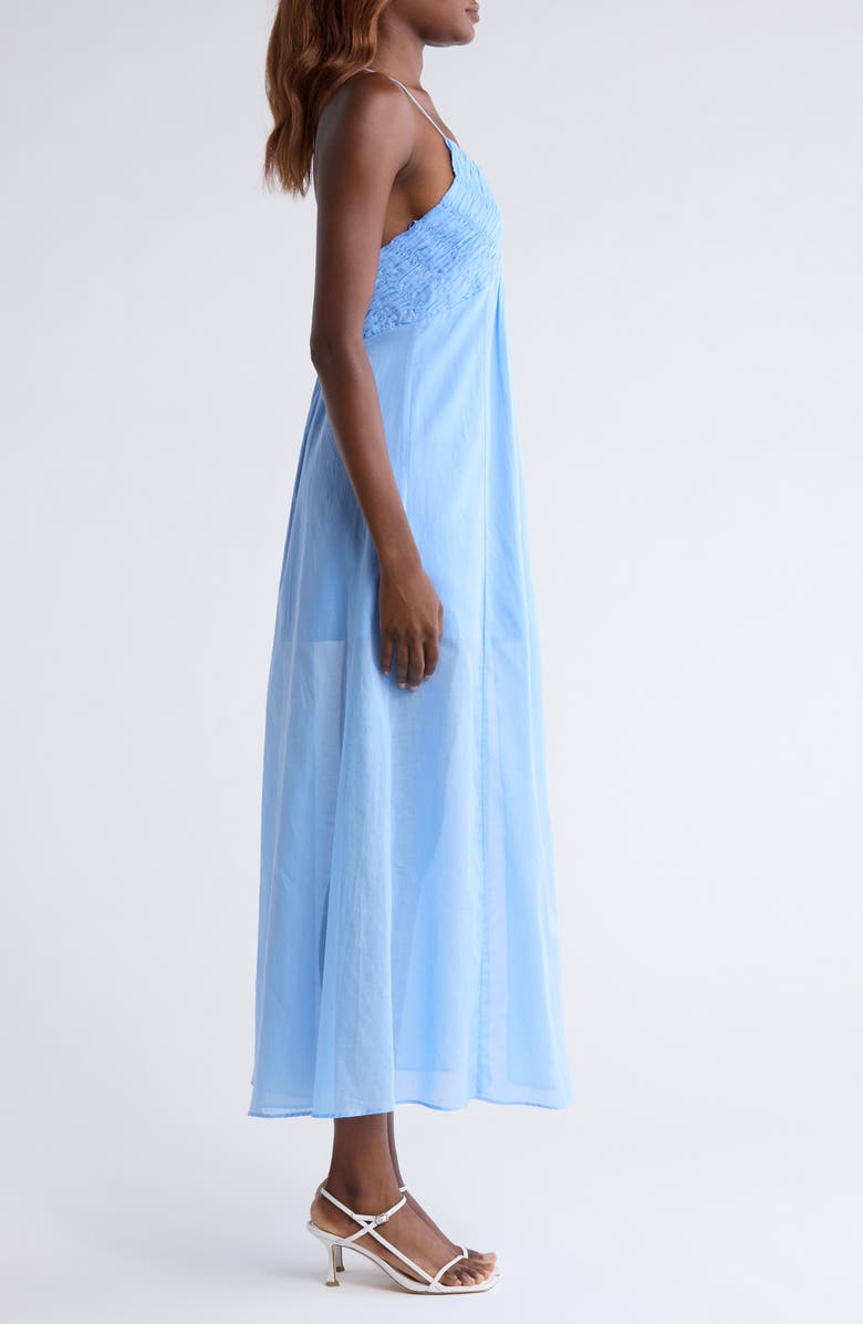 Steve Madden Brianna Side Slit Sleeveless Cotton Maxi Dress, Alternate, color, Aurora Blue