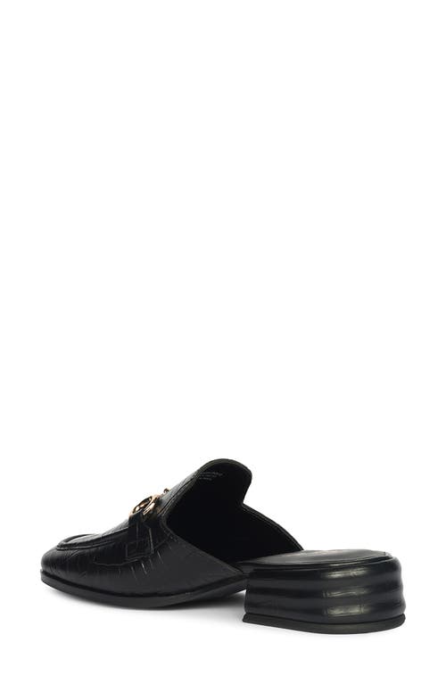Saint G Savannah Croc Embossed Mule In Black