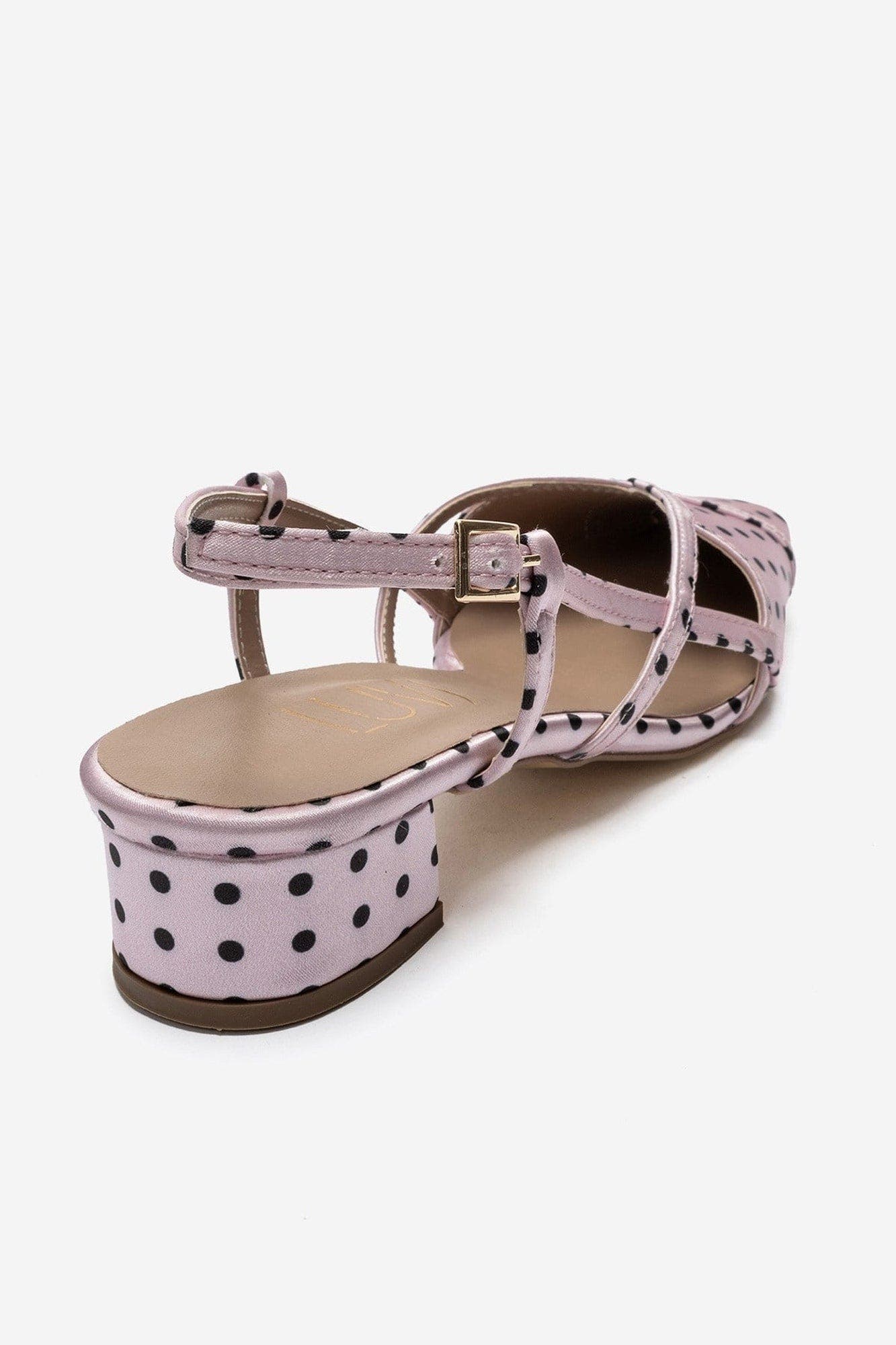 Olena Block Heel Slingback Pump, Alternate, color, Pink Black Polka Dot