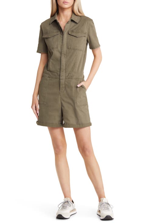 Stretch Cotton Utility Romper