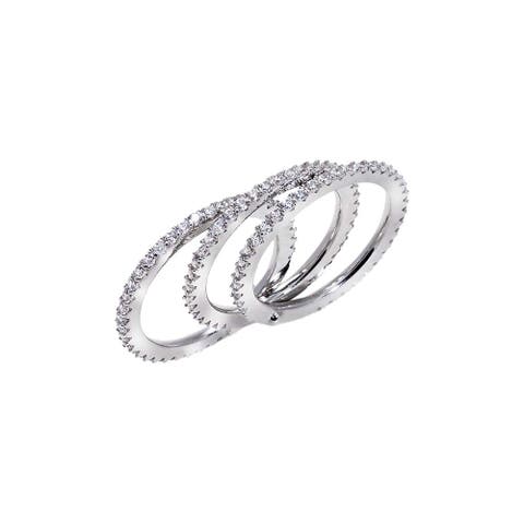 CZ Pavé Three-Stack Eternity Ring
