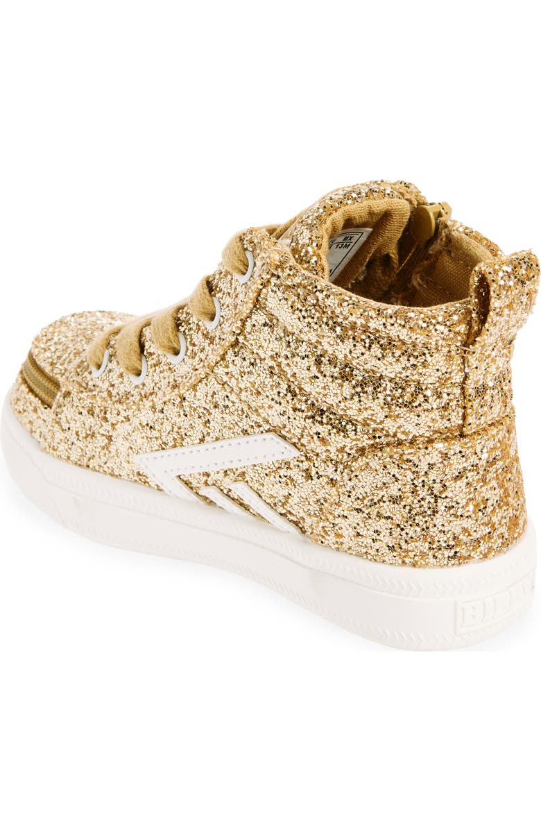 BILLY Footwear Kids' Classic Glitter High Top Sneaker, Alternate, color, Champagne Glitz