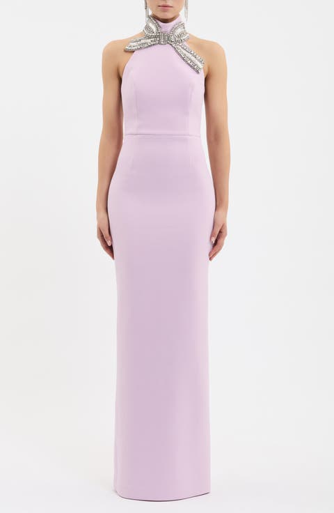 Yolanda Embellished Halter Gown