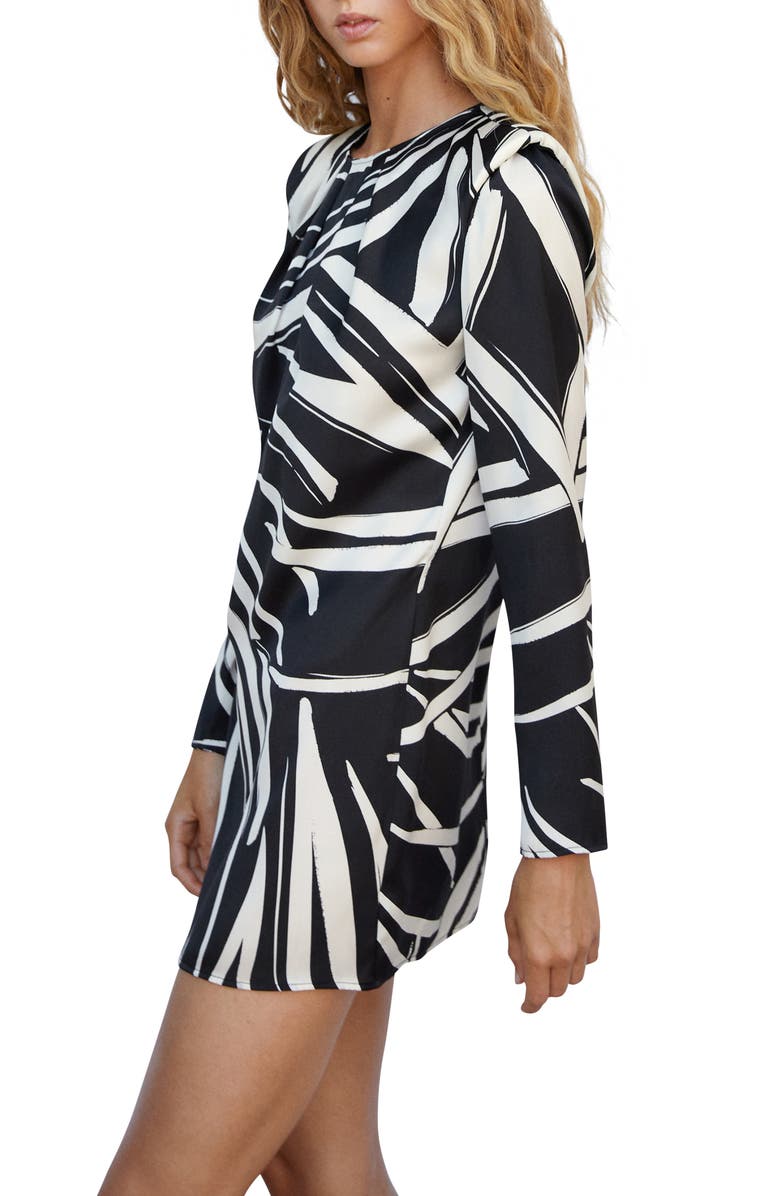 MANGO Abstract Print Long Sleeve Minidress, Alternate, color,