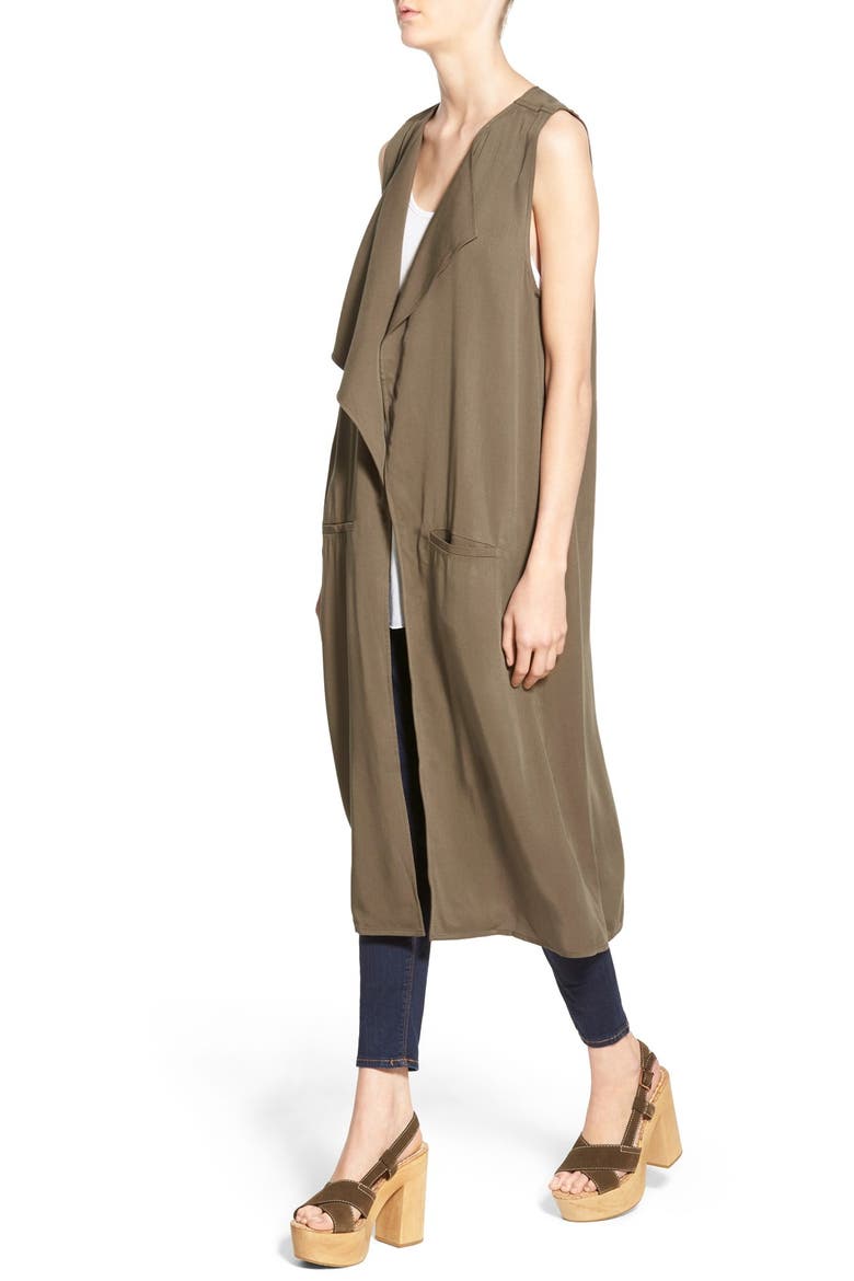 Sleeveless Trench Jacket, Alternate, color, BROWN ACORN