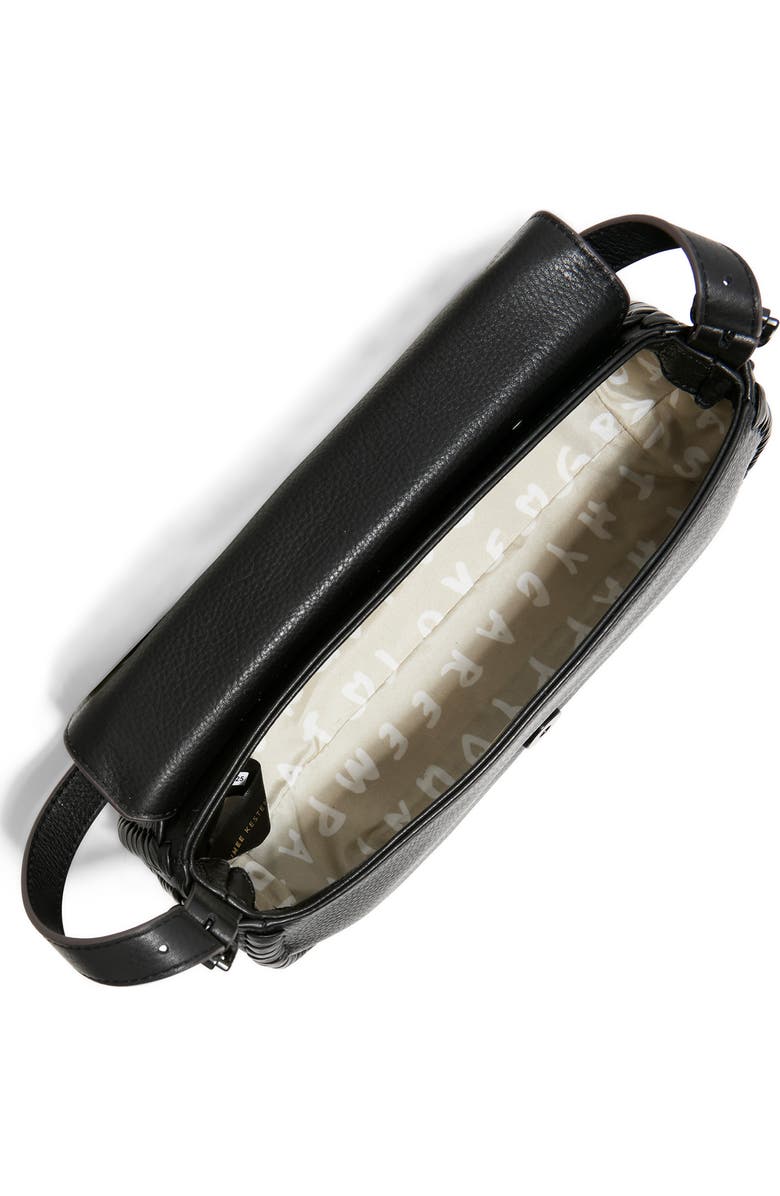 AIMEE All for Love Leather Baguette Shoulder Bag, Alternate, color, Black