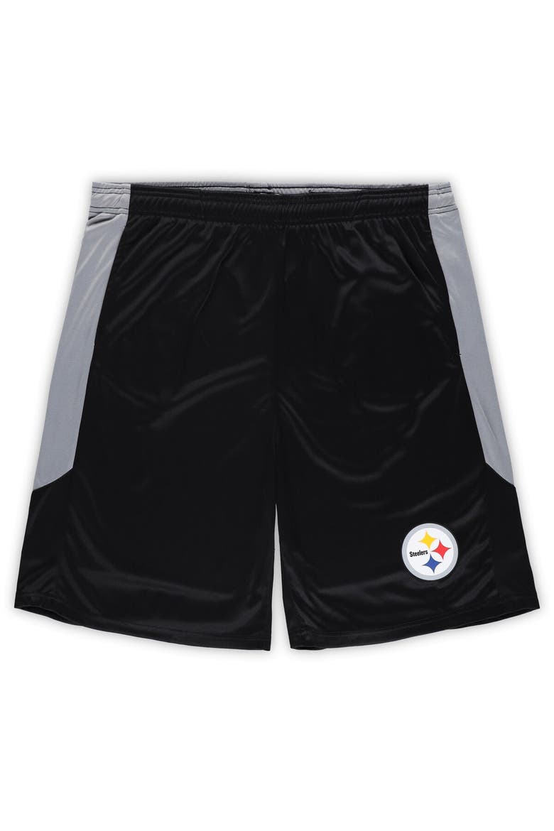 Men's Fanatics Branded Black Pittsburgh Steelers Big & Tall Team Logo Shorts, Alternate, color, Black