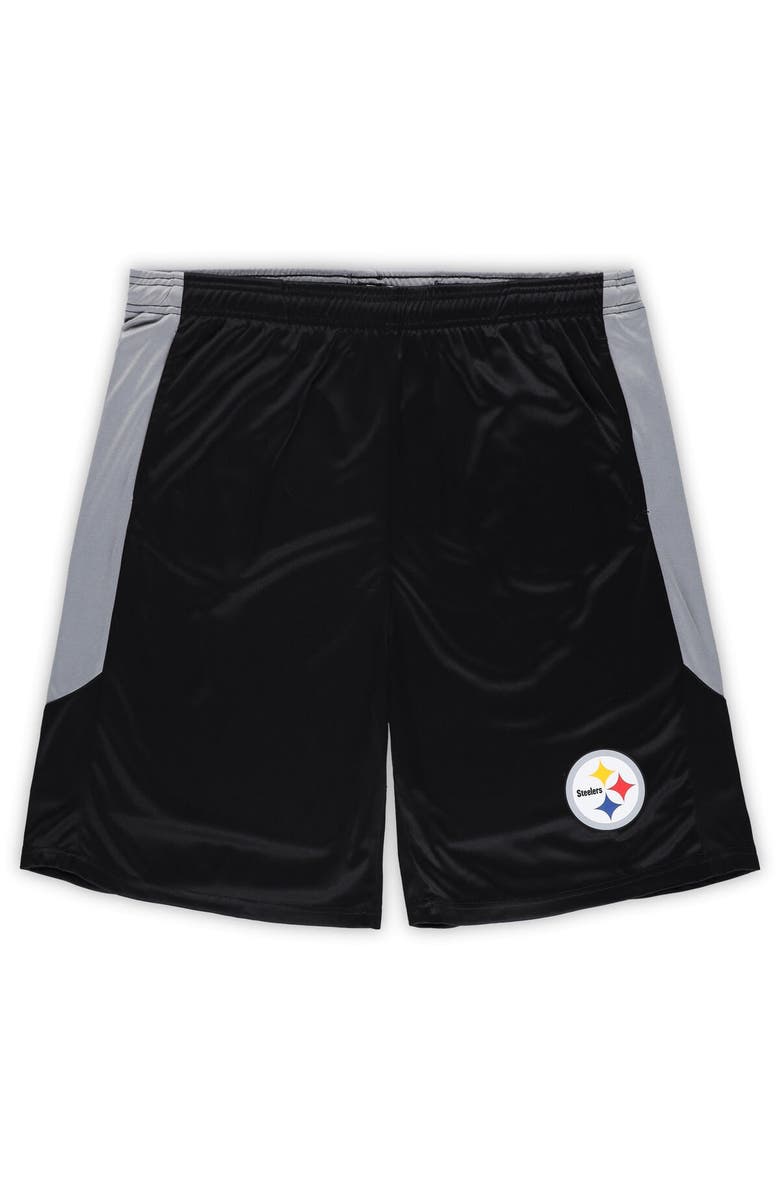 FANATICS Men's Fanatics Branded Black Pittsburgh Steelers Big & Tall Team Logo Shorts, Alternate, color, Black