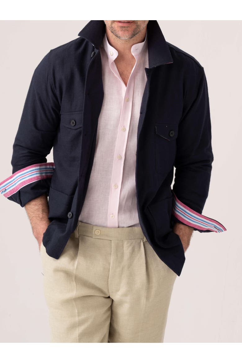 Cotton Shirt Jacket, Main, color, Navy