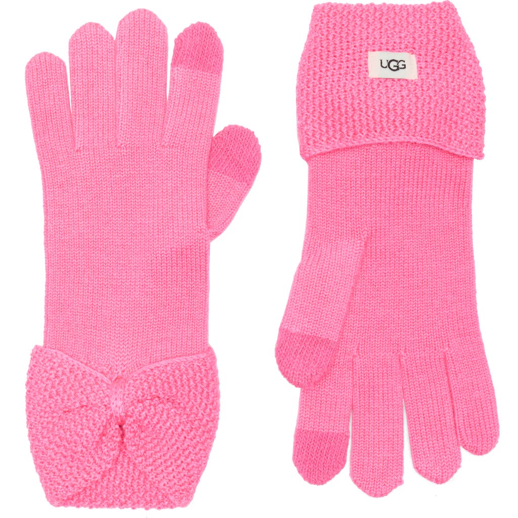 Ugg ® Bow Wool Blend Tech Glove In Pink