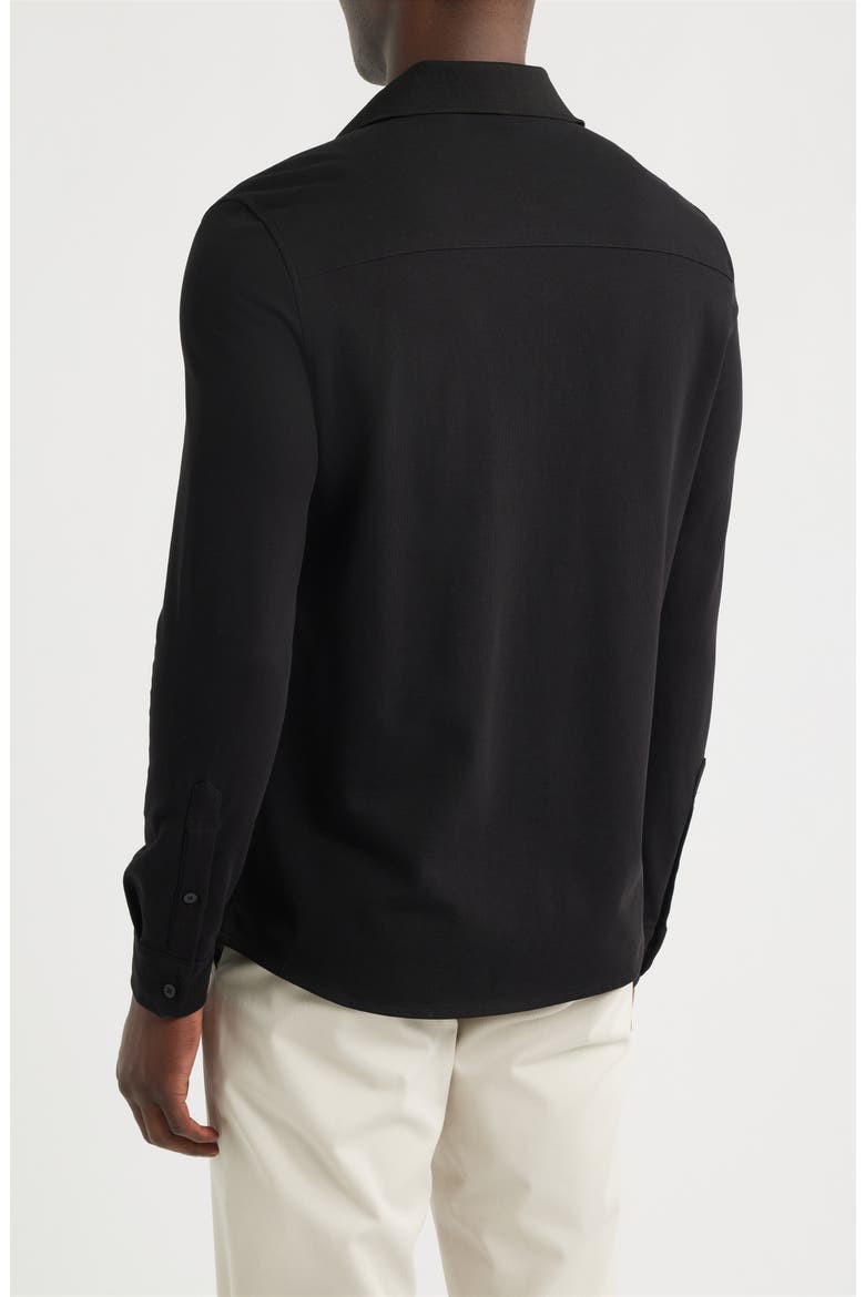 Slim Fit Cotton Button-Up Shirt, Alternate, color, BLACK