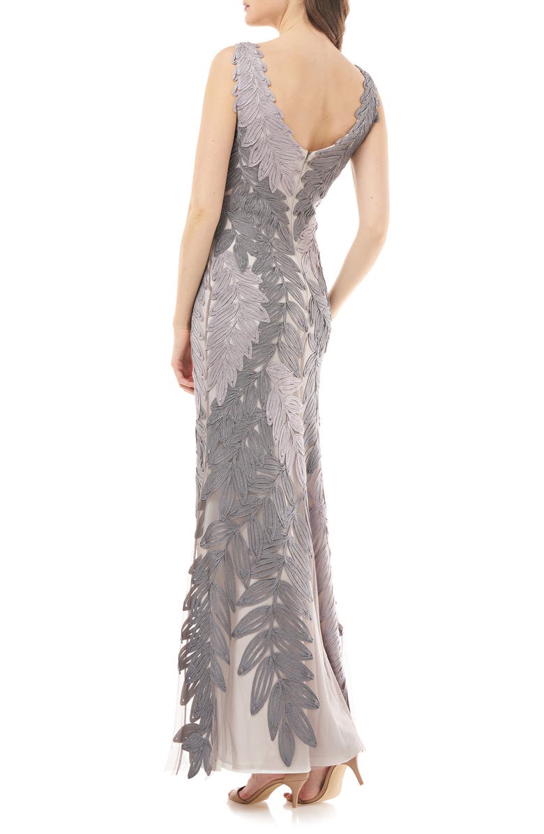 JS Collections Leaf Soutache Trumpet Gown, Alternate, color,