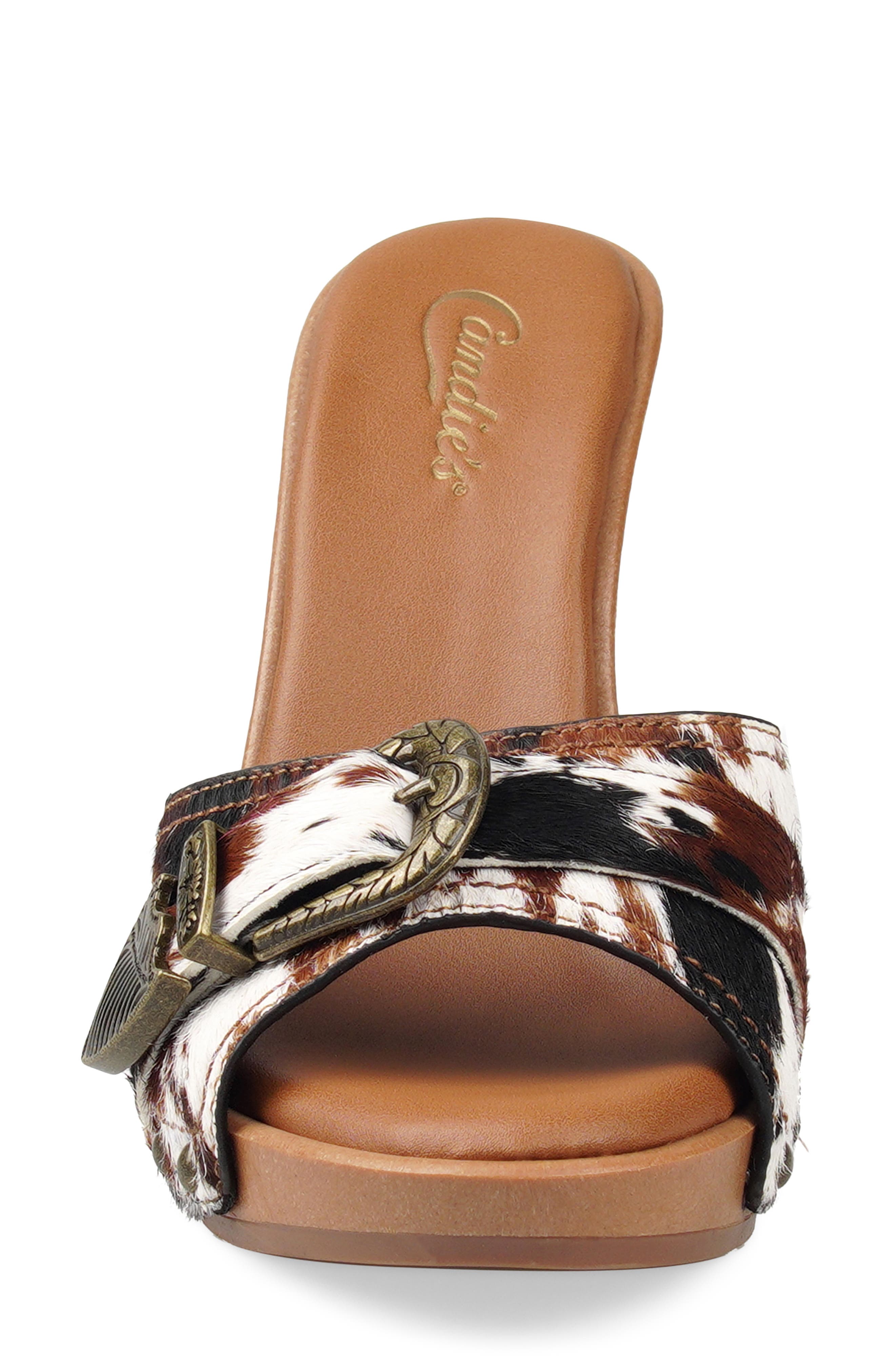 Federica Platform Slide Sandal, Alternate, color, BROWN/ WHITE LEATHER