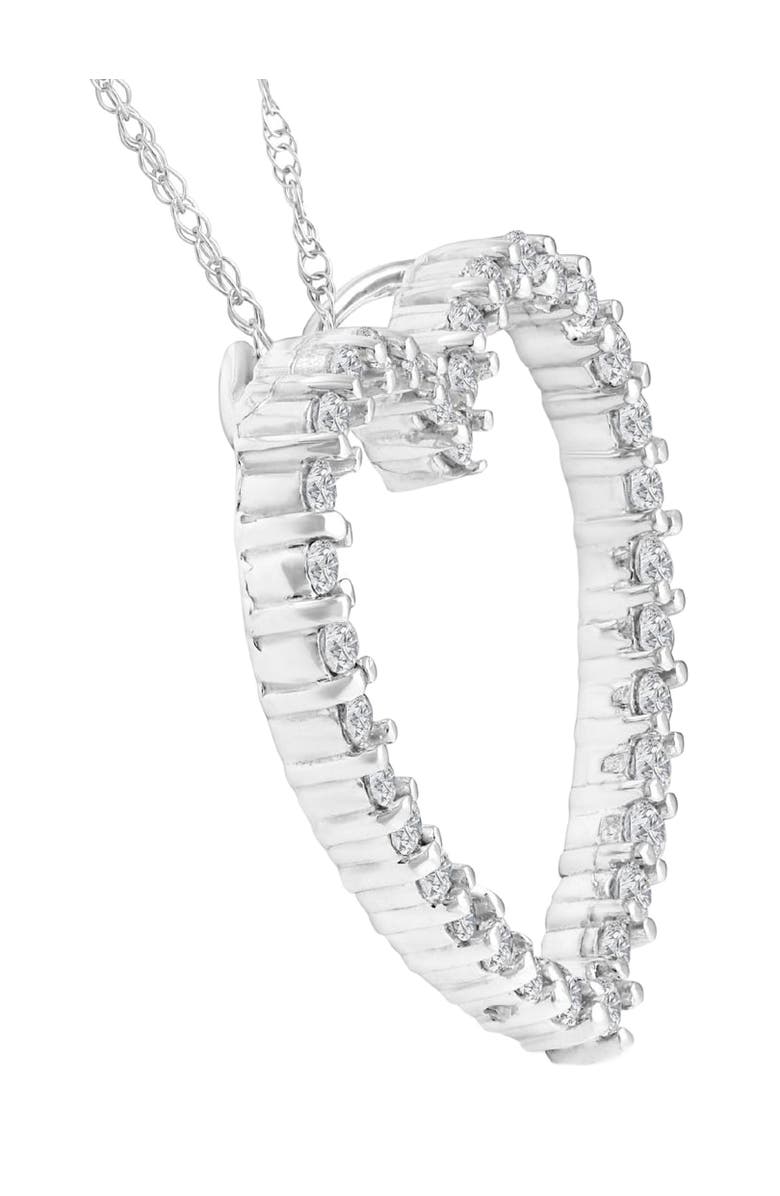 Bliss Diamond 10K Gold 1/2ct Lab Grown Diamond Heart Pendant 18" Necklace, Alternate, color, 