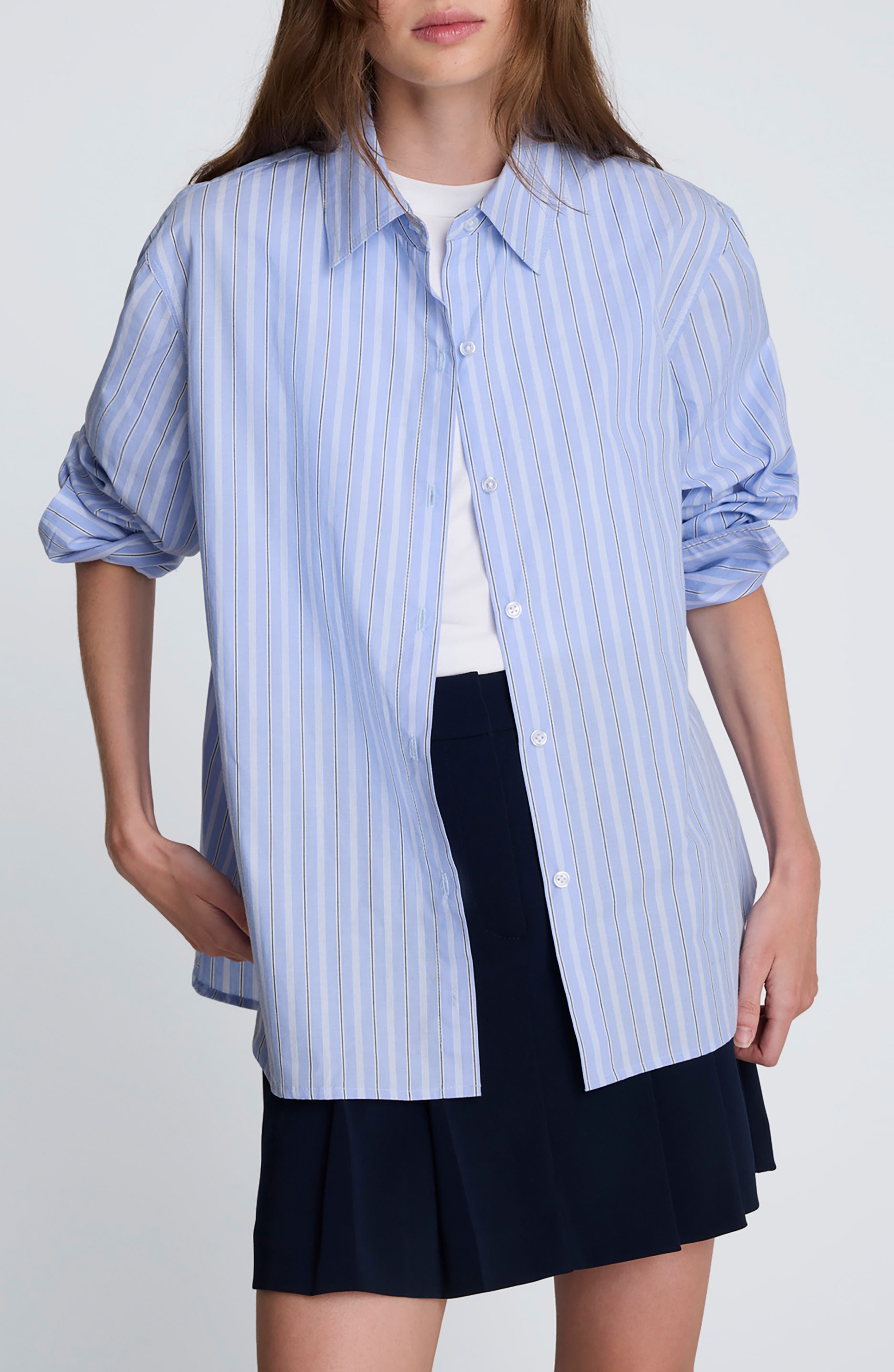 Kenneth Cole Flip Cufly Button-up Shirt In Blue