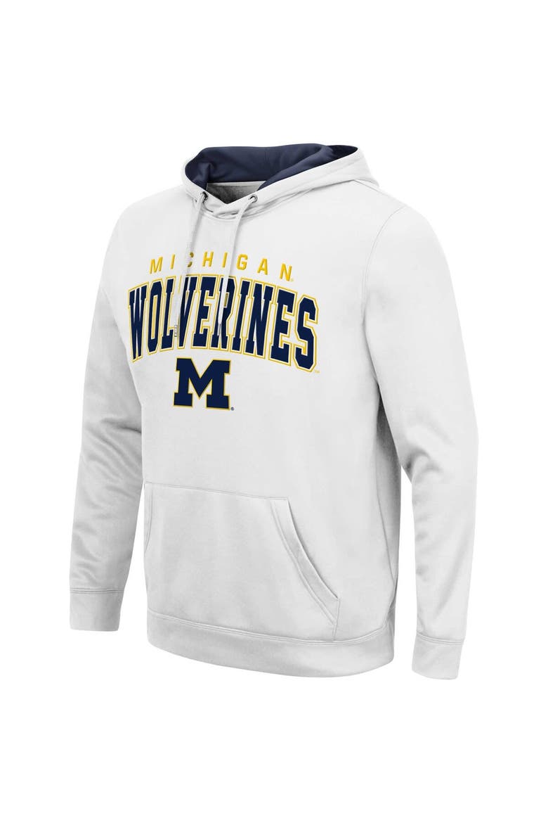 Men's Colosseum White Michigan Wolverines Resistance Pullover Hoodie, Alternate, color, White