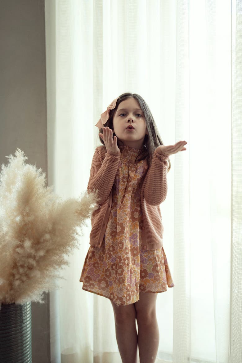 Girls Floral Print Woven Dress - 100% Cotton, Alternate, color, Pink