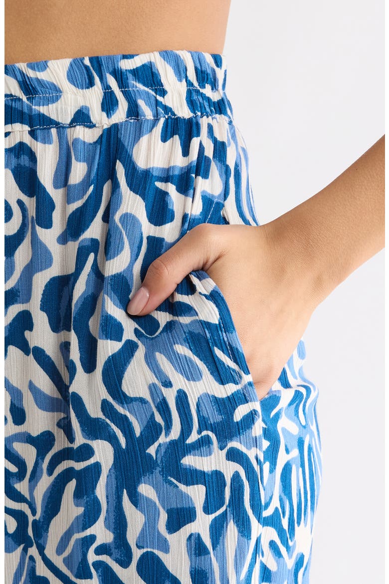 Print Wide Leg Pants, Alternate, color, BLUE CAROLINA