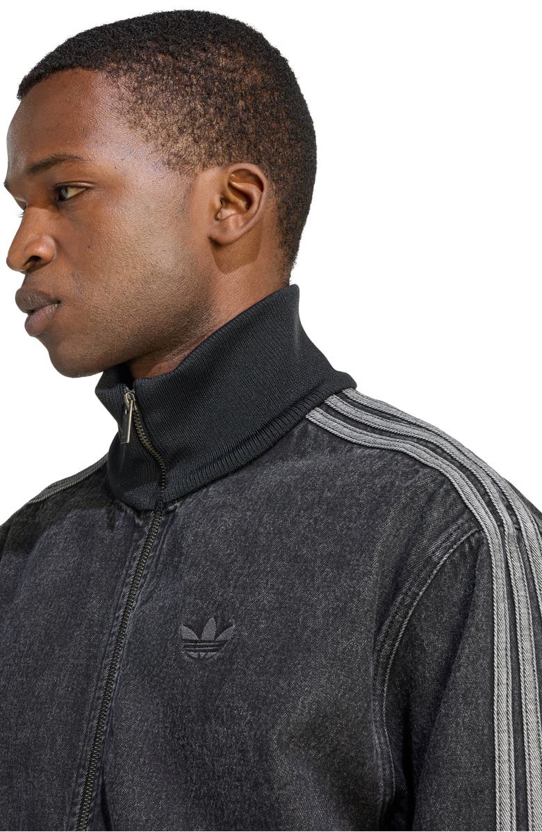 adidas Firebird Denim Track Jacket, Alternate, color, True Black Denim