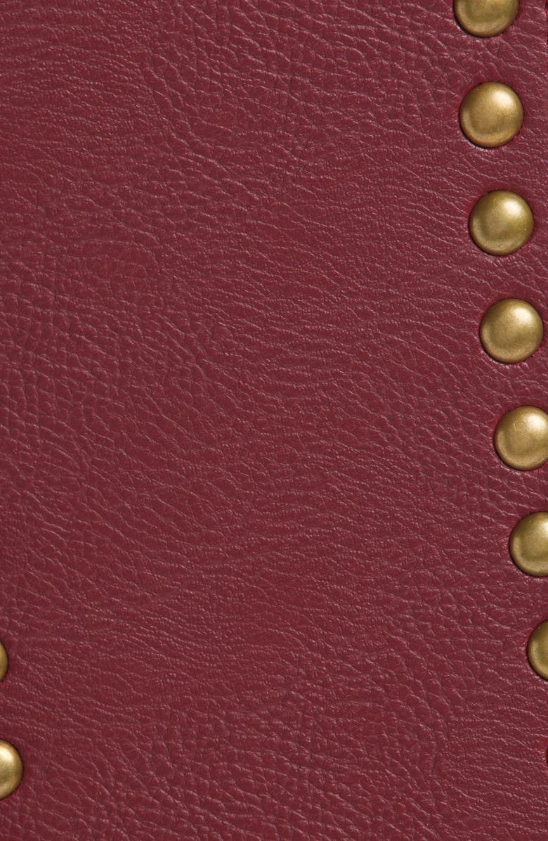 BP. Angular Studded Faux Leather Belt, Alternate, color, Burgundy