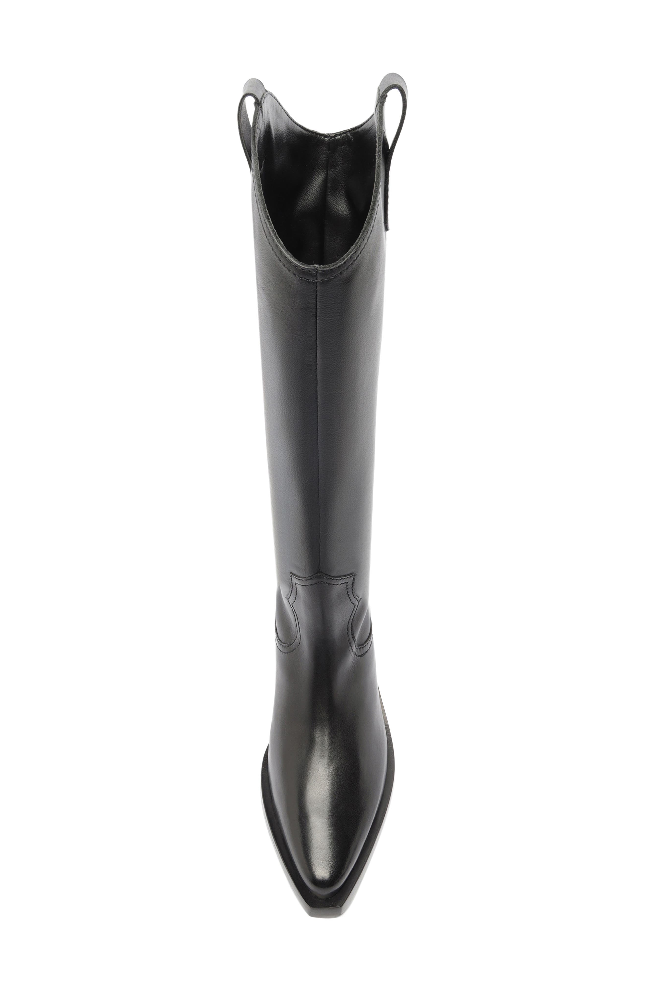 Nash Up Leather Western Boot, Alternate, color, BLACK