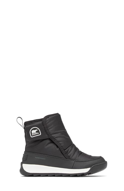 Sorel Kids' Whitney Ii Faux Fur Lined Waterproof Snow Boot In Black/sea Salt