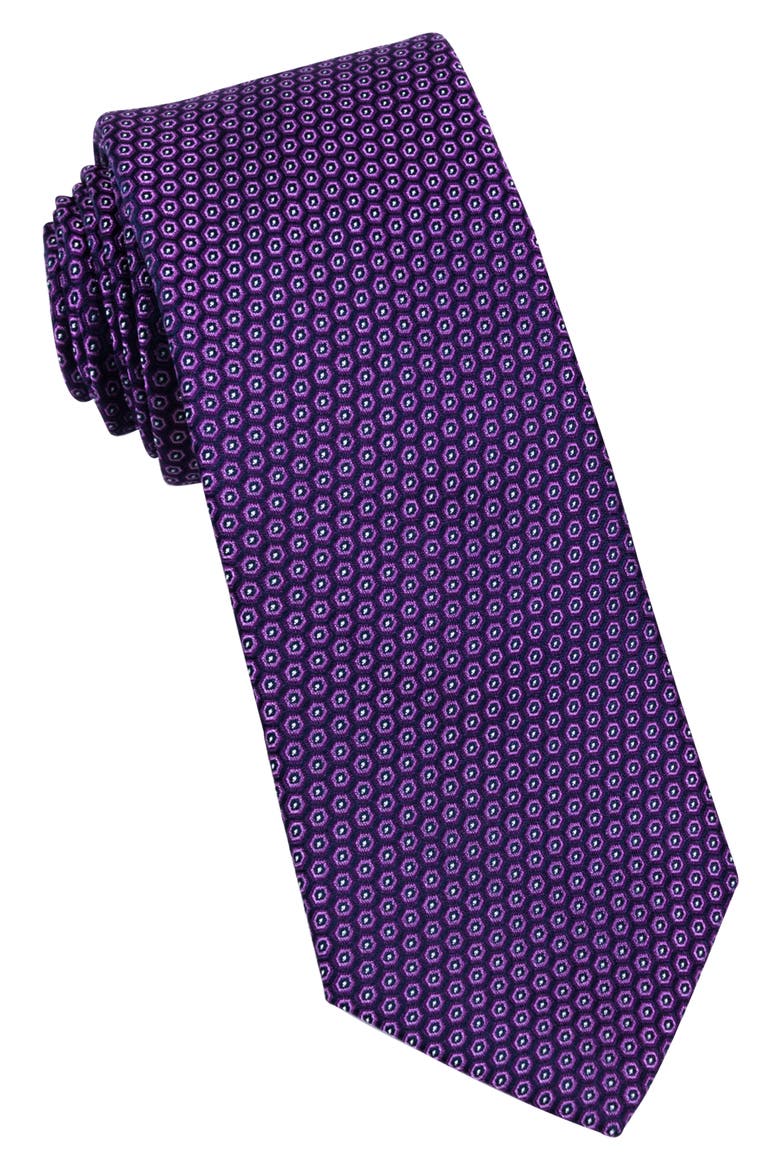 Neat Silk Tie, Main, color, PURPLE